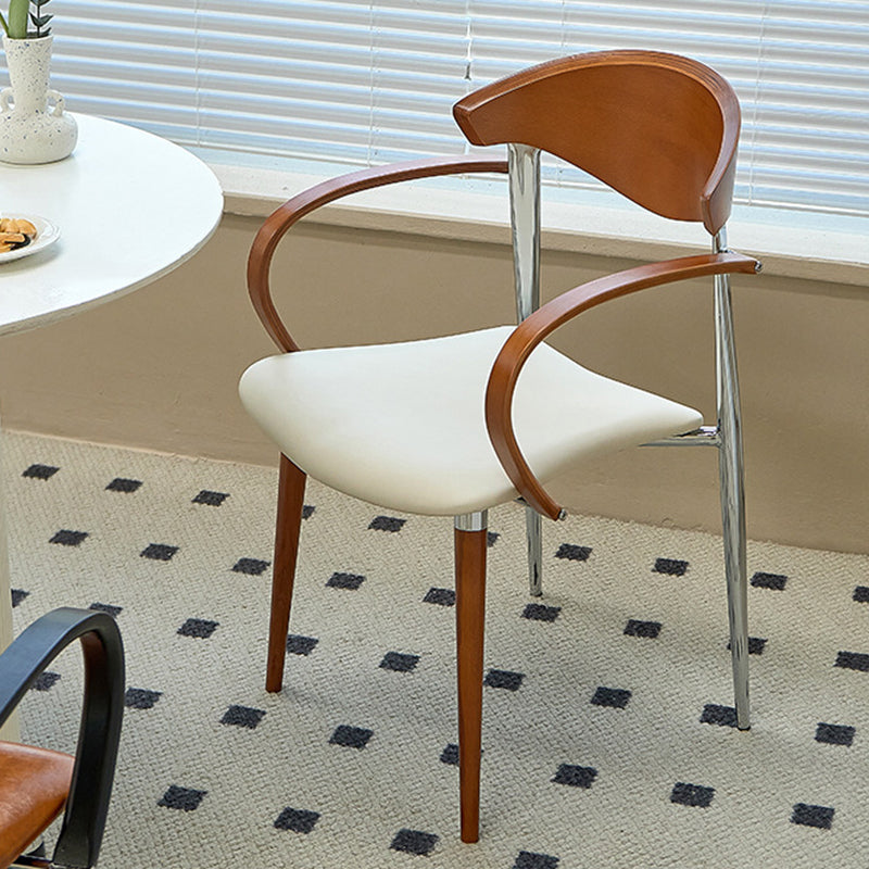 Vintage Wood Aluminum Velvet Dining Chair — G