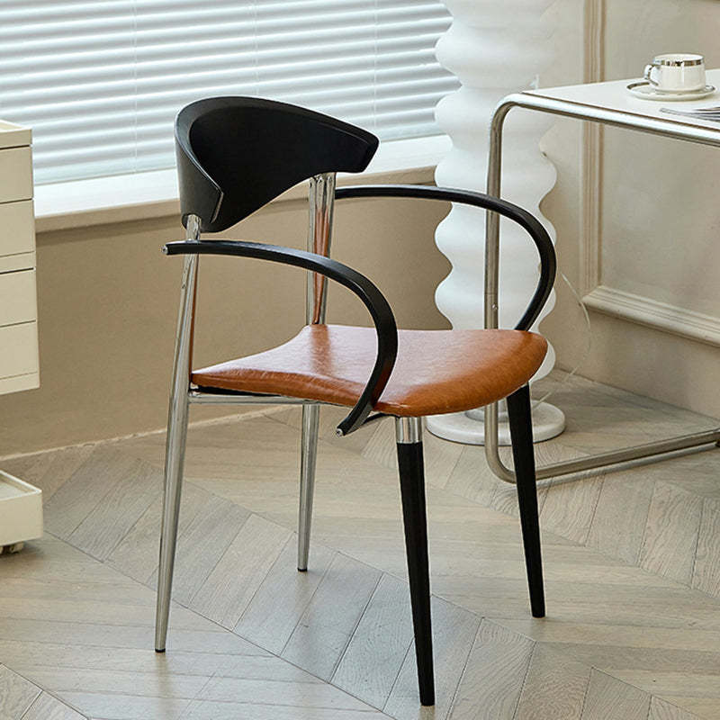 Vintage Wood Aluminum Velvet Dining Chair