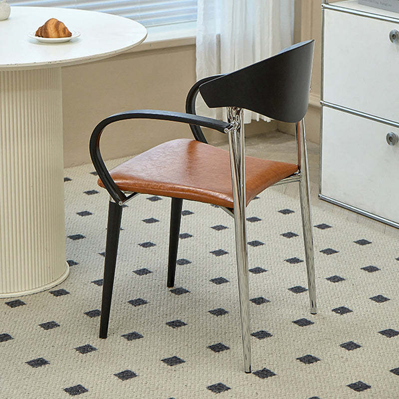 Vintage Wood Aluminum Velvet Dining Chair