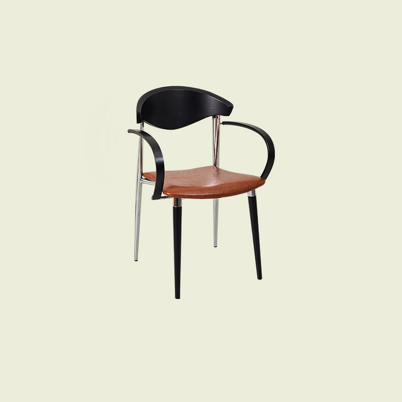 Vintage Wood Aluminum Velvet Dining Chair