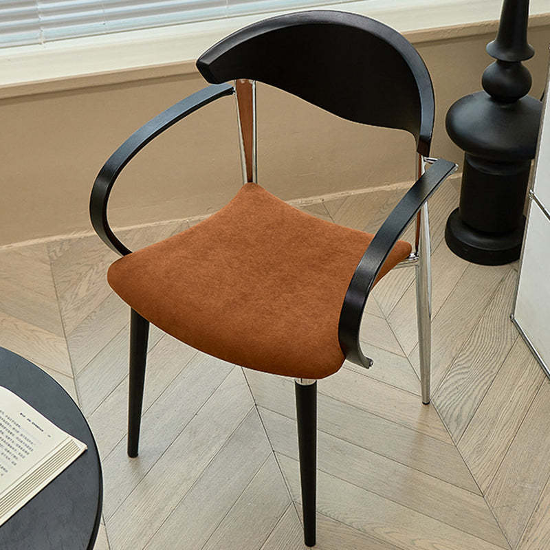 Vintage Wood Aluminum Velvet Dining Chair