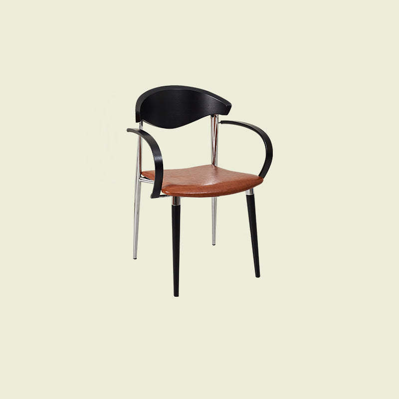 Vintage Wood Aluminum Velvet Dining Chair
