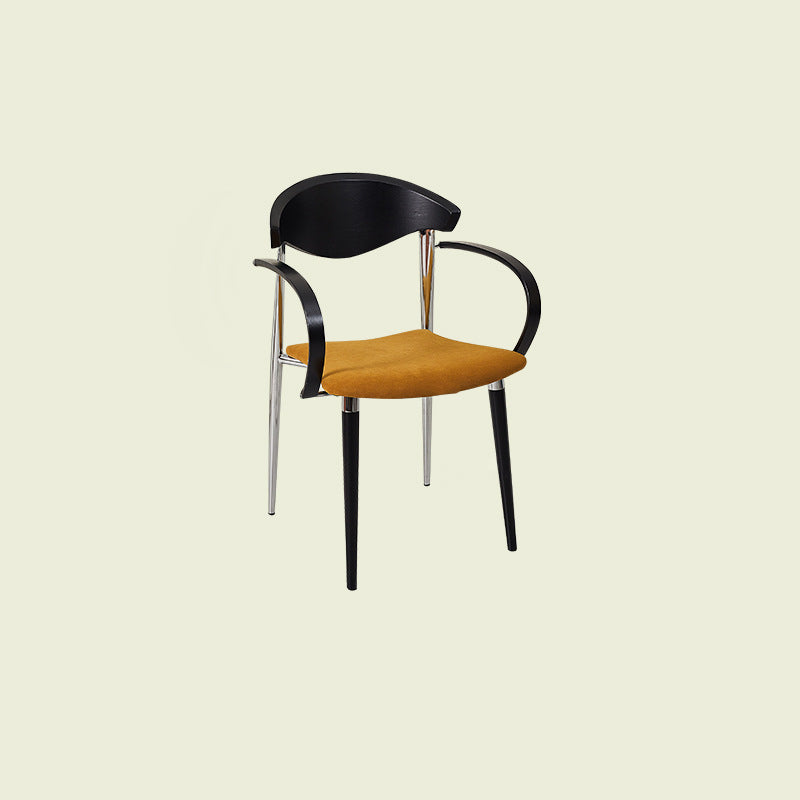 Vintage Wood Aluminum Velvet Dining Chair