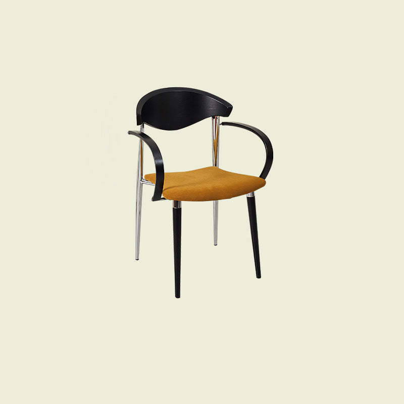 Vintage Wood Aluminum Velvet Dining Chair