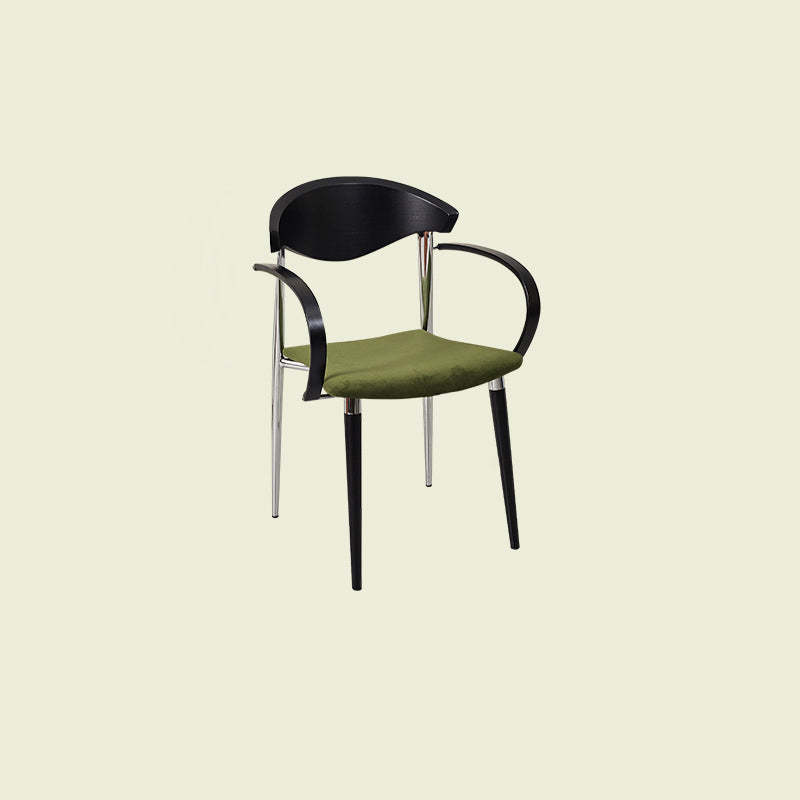 Vintage Wood Aluminum Velvet Dining Chair