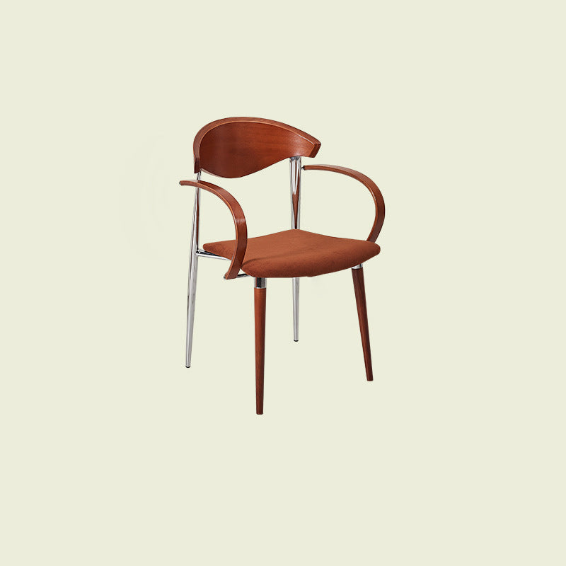 Vintage Wood Aluminum Velvet Dining Chair