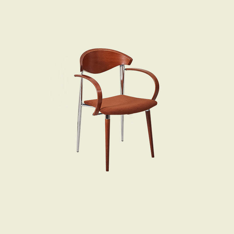 Vintage Wood Aluminum Velvet Dining Chair