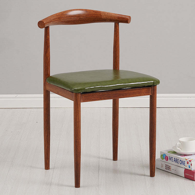 Minimalist Leather Carbon Steel Dining Chair