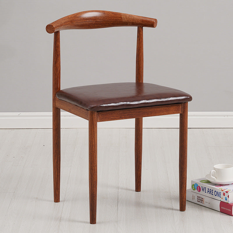 Minimalist Leather Carbon Steel Dining Chair