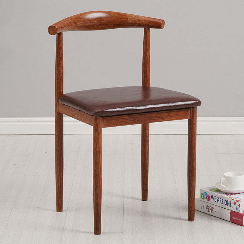 Minimalist Leather Carbon Steel Dining Chair