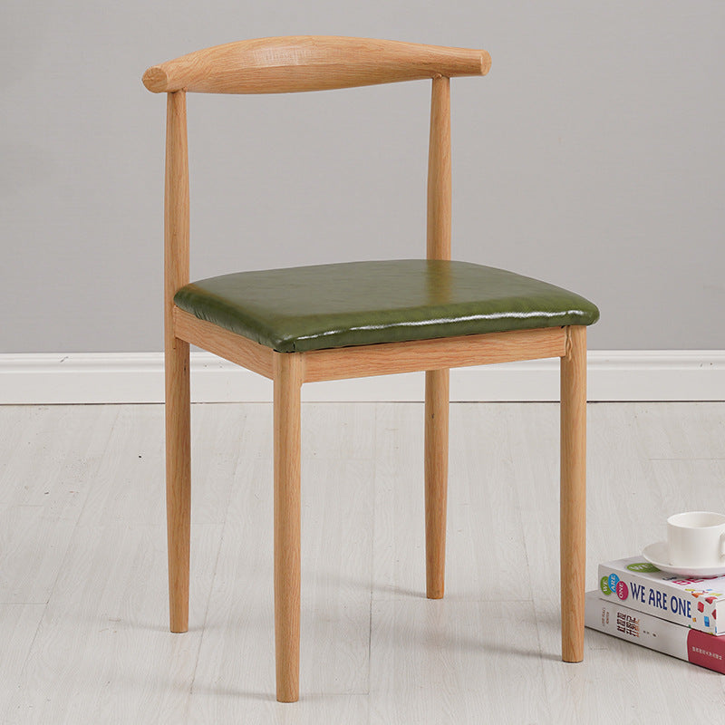 Minimalist Leather Carbon Steel Dining Chair