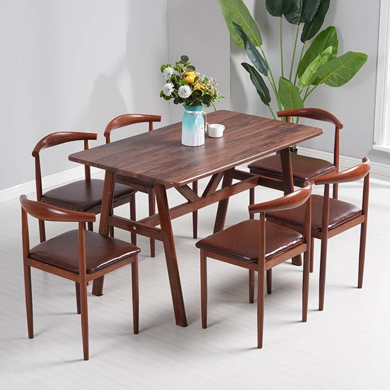 Minimalist Leather Carbon Steel Dining Chair