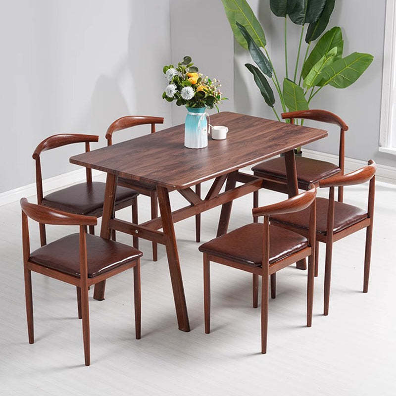 Minimalist Leather Carbon Steel Dining Chair
