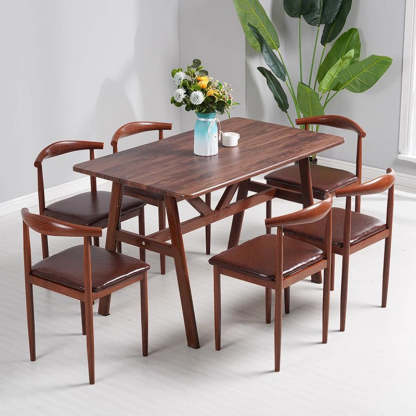 Minimalist Leather Carbon Steel Dining Chair
