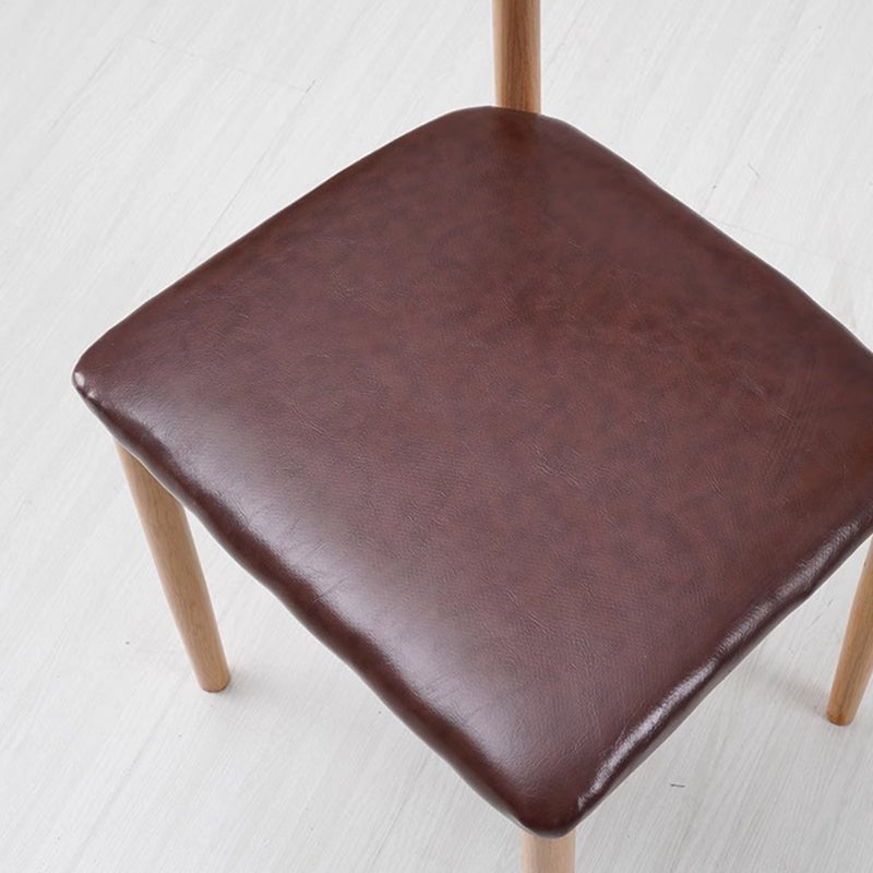 Minimalist Leather Carbon Steel Dining Chair — B - Green