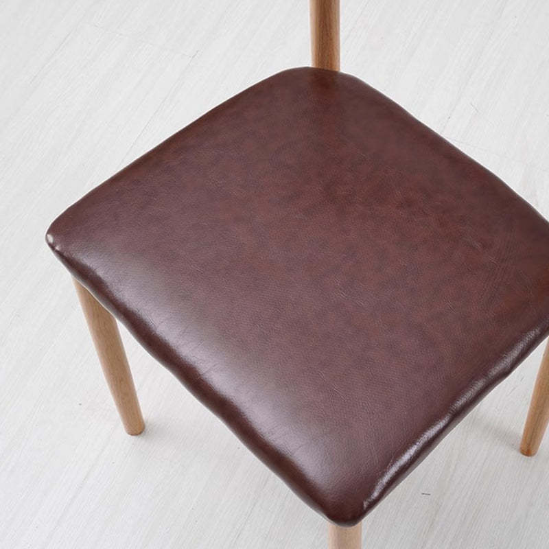 Minimalist Leather Carbon Steel Dining Chair — B - Green