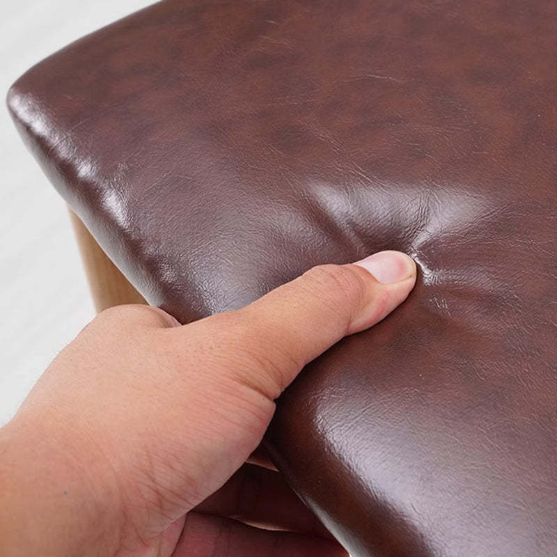 Minimalist Leather Carbon Steel Dining Chair — B - Brown