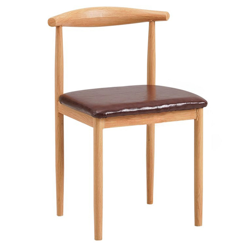 Minimalist Leather Carbon Steel Dining Chair