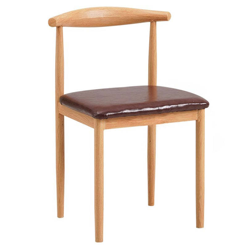Minimalist Leather Carbon Steel Dining Chair