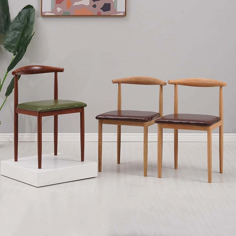 Minimalist Leather Carbon Steel Dining Chair