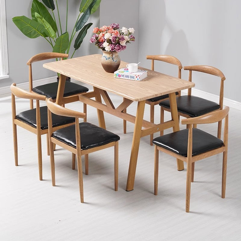 Minimalist Leather Carbon Steel Dining Chair