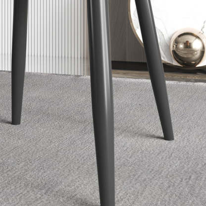 Modern Trapezoidal Leather Steel Dining Chair