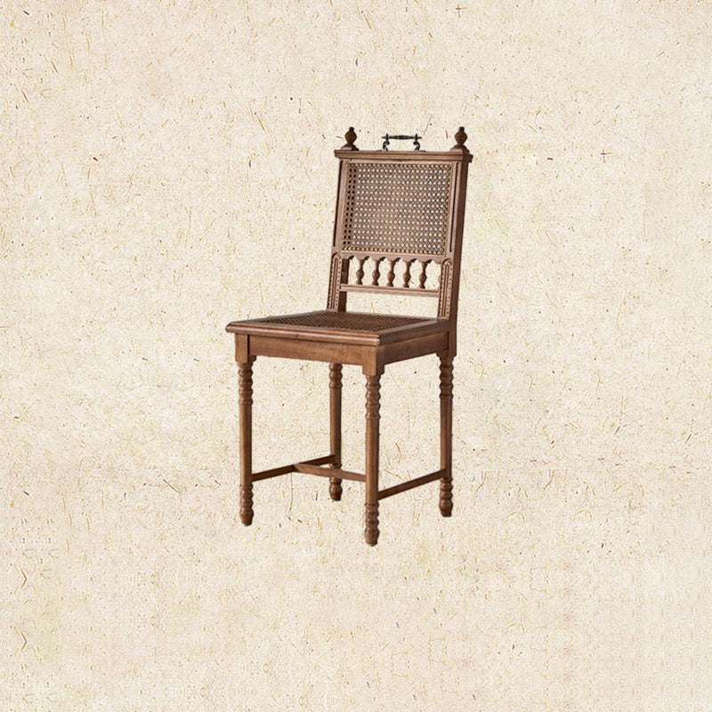 Vintage Solid Wood Rattan Dining Chair