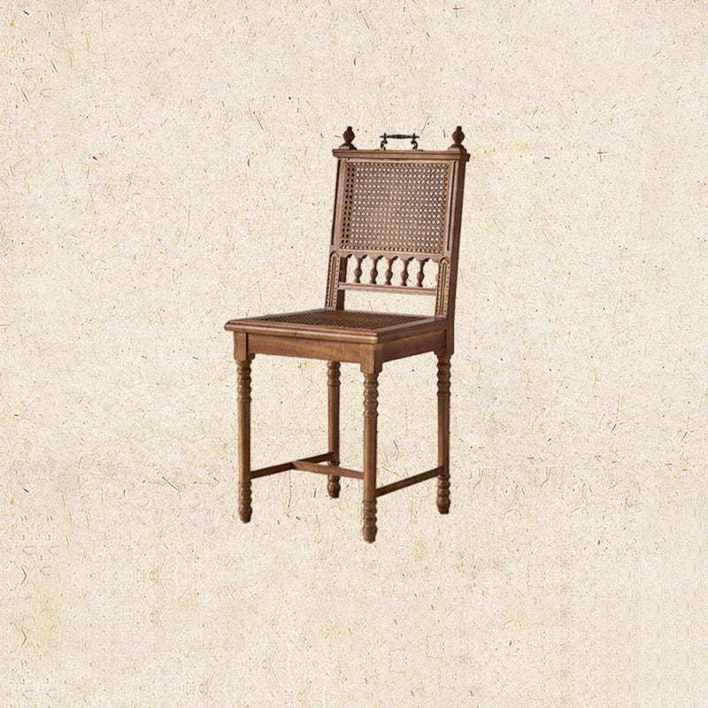 Vintage Solid Wood Rattan Dining Chair