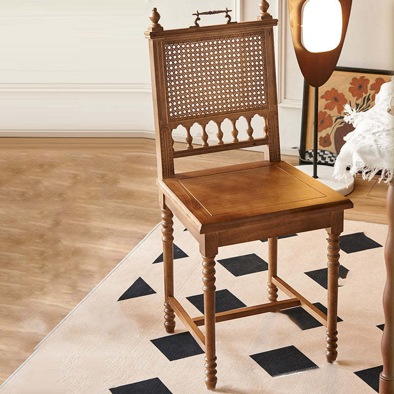Vintage Solid Wood Rattan Dining Chair