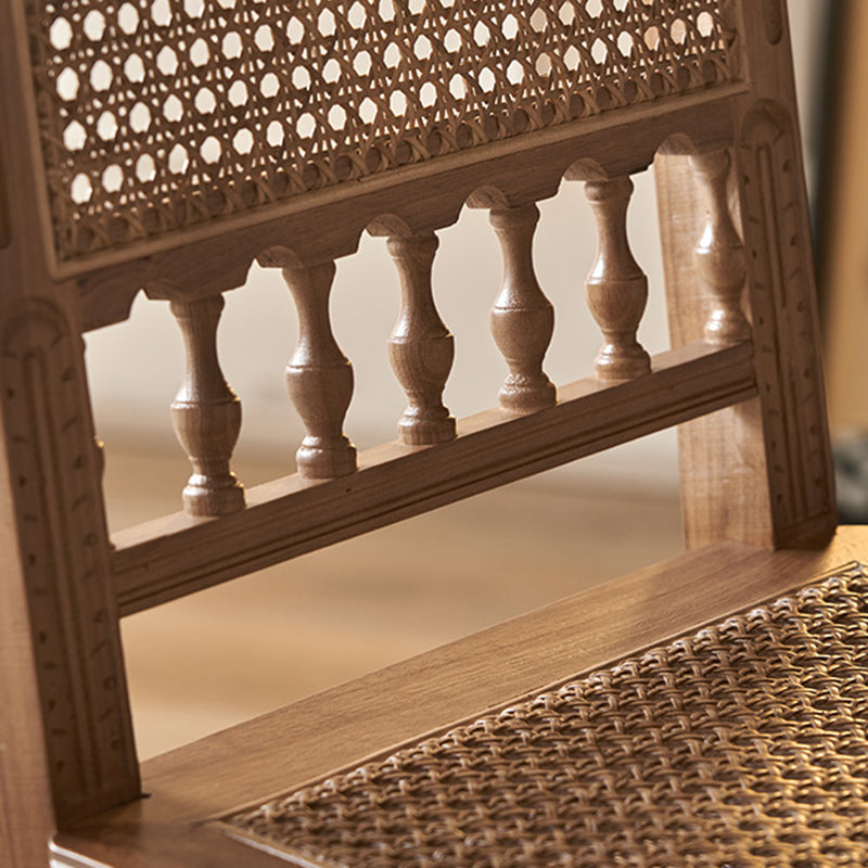 Vintage Solid Wood Rattan Dining Chair