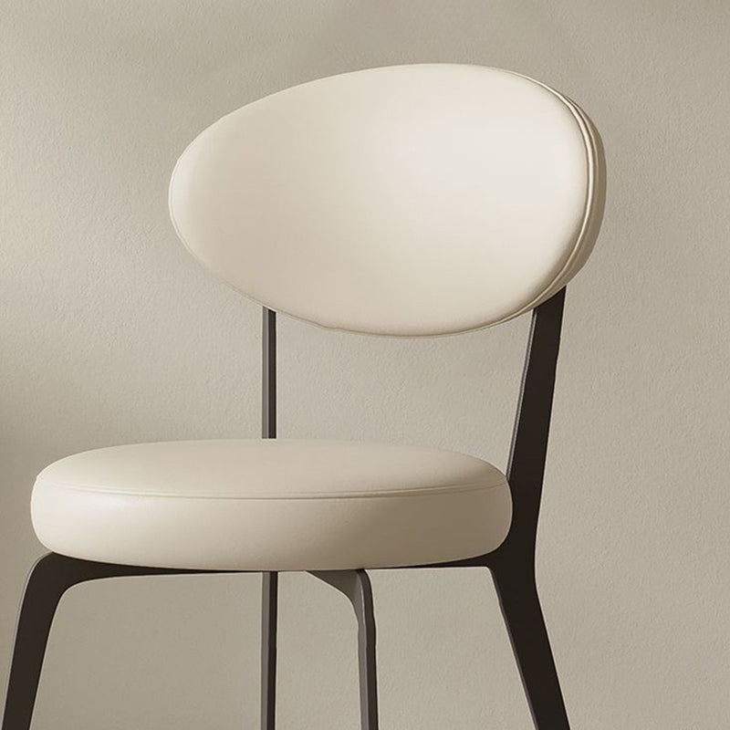 Minimalist Microfiber Leather Steel Dining Chair