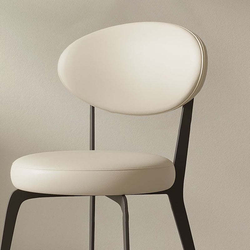 Minimalist Microfiber Leather Steel Dining Chair