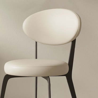Minimalist Microfiber Leather Steel Dining Chair