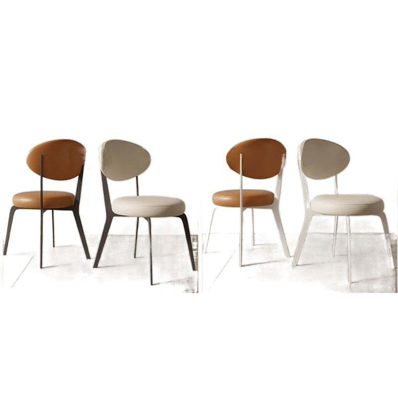 Minimalist Microfiber Leather Steel Dining Chair