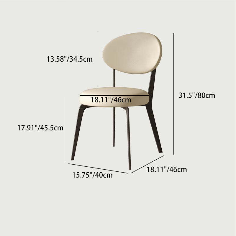 Minimalist Microfiber Leather Steel Dining Chair — Green