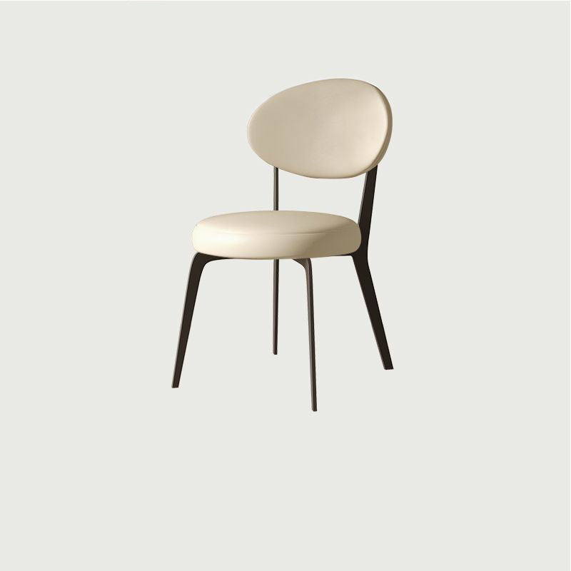 Minimalist Microfiber Leather Steel Dining Chair
