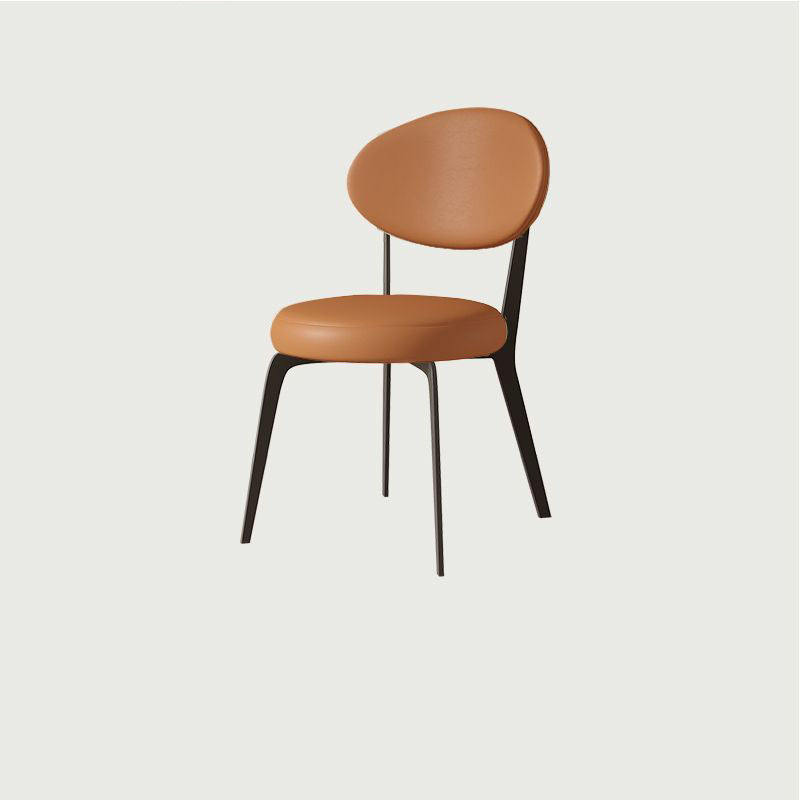 Minimalist Microfiber Leather Steel Dining Chair