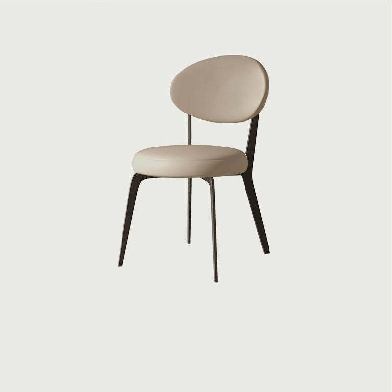 Minimalist Microfiber Leather Steel Dining Chair