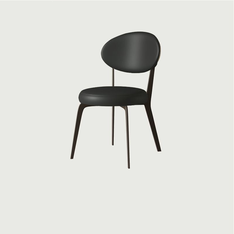 Minimalist Microfiber Leather Steel Dining Chair