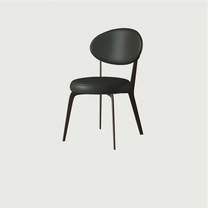 Minimalist Microfiber Leather Steel Dining Chair