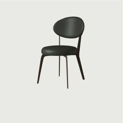 Minimalist Microfiber Leather Steel Dining Chair