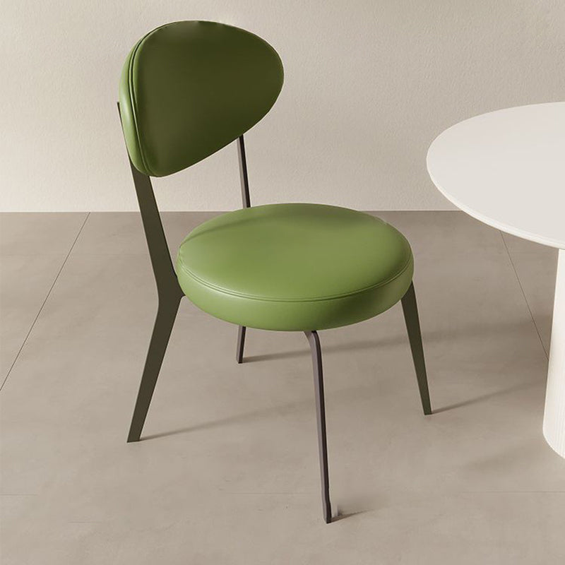 Minimalist Microfiber Leather Steel Dining Chair