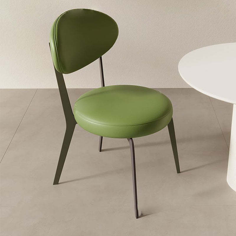 Minimalist Microfiber Leather Steel Dining Chair