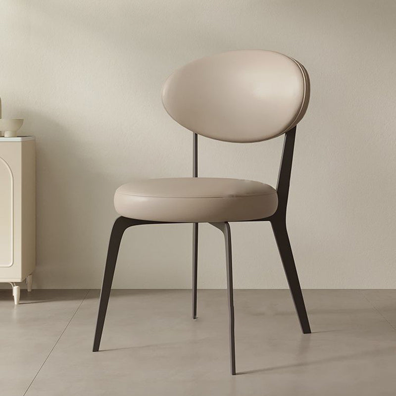 Minimalist Microfiber Leather Steel Dining Chair