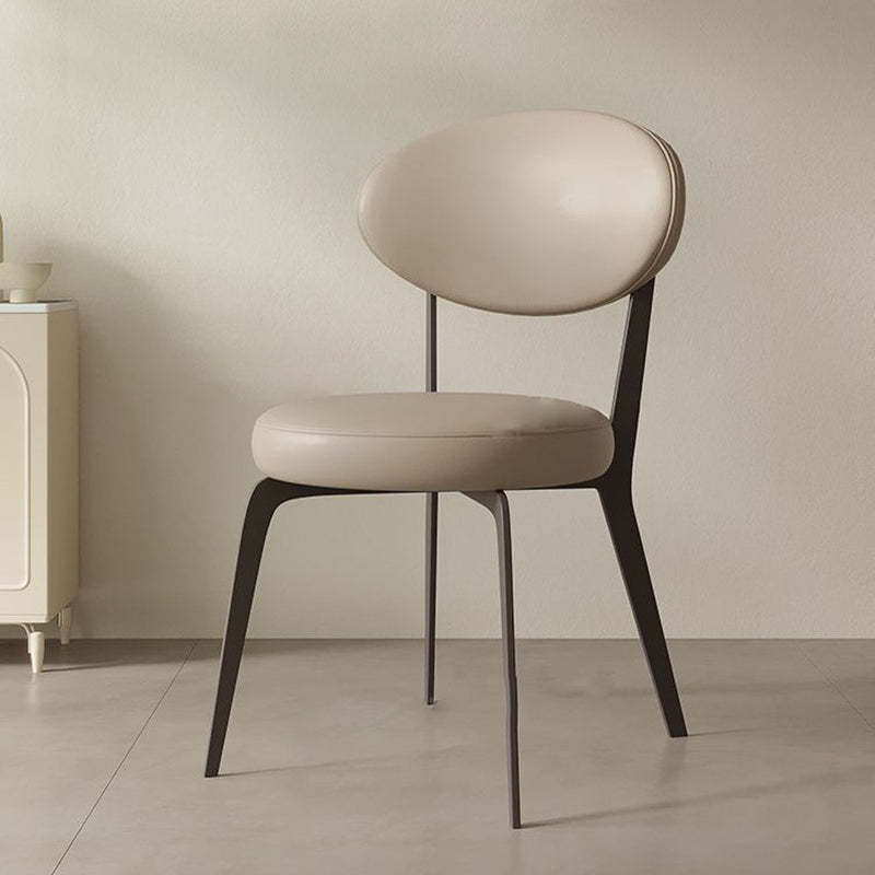 Minimalist Microfiber Leather Steel Dining Chair