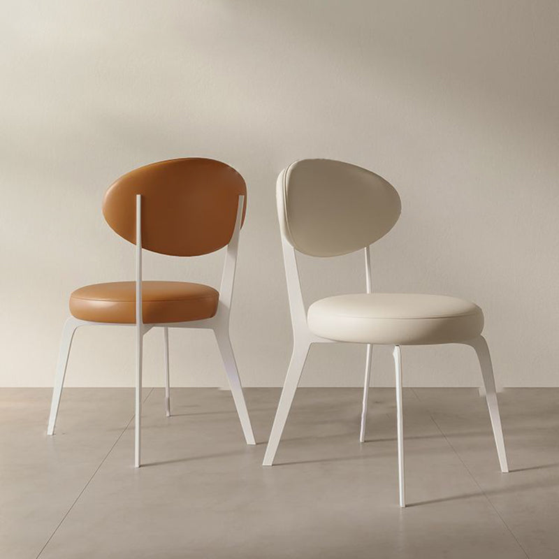 Minimalist Microfiber Leather Steel Dining Chair