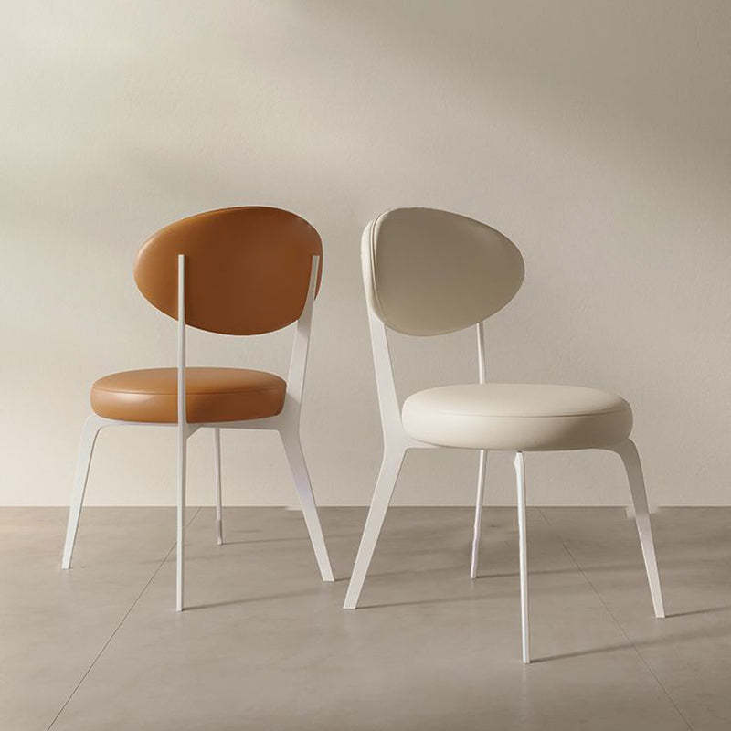 Minimalist Microfiber Leather Steel Dining Chair