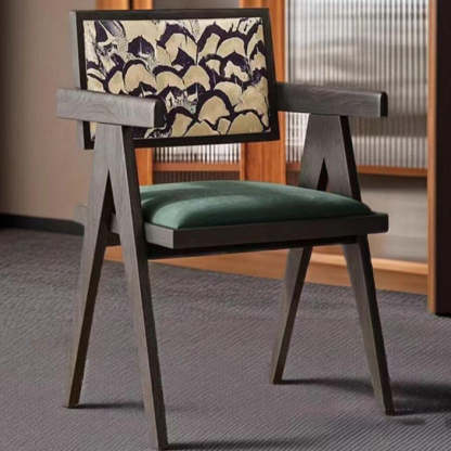 Vintage Solid Leather Dining Chair — C