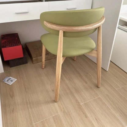 Scandinavian Oval Solid Wood Accent Chair