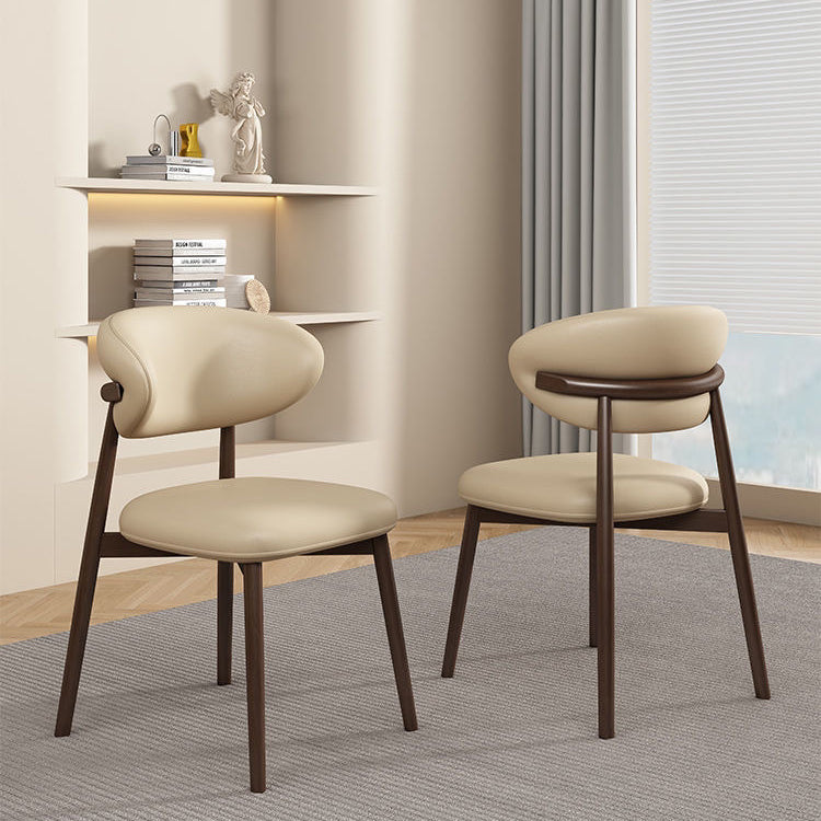Scandinavian Oval Solid Wood Accent Chair — A - Gray
